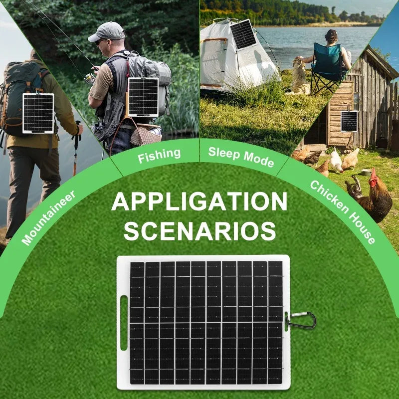 Solar Panel 10W With USB Waterproof Outdoor Hiking And Camping Portable Battery Mobile Phone Charging Bank Charging Panel 6V