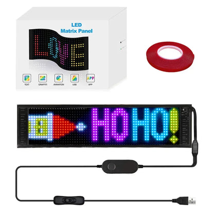 LED Matrix Pixel Panel, Scrolling Bright Advertising LED Signs, Flexible USB 5V LED Car Sign Bluetooth App Control