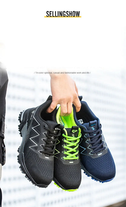 Oulylan Puncture Proof Work Safety Boots Man Breathable Work Shoes Male Men's Fashion Safety Shoes  Steel Toe Sneakers