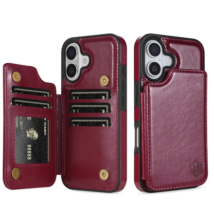 Wallet RFID Blocking Layer Protect Anti-Theft Magnetic Leather Case For iPhone Air 17 Pro Max 16e 15 Plus 14 13 12 11 Card Bag