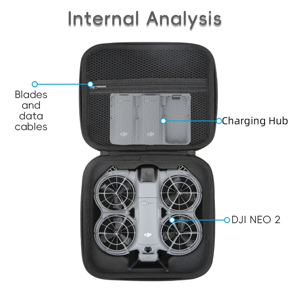 Carrying Shockproof Case For DJI NEO 2 Case Portable Storage Bag For DJI Neo 2 Drone Remote Accessories
