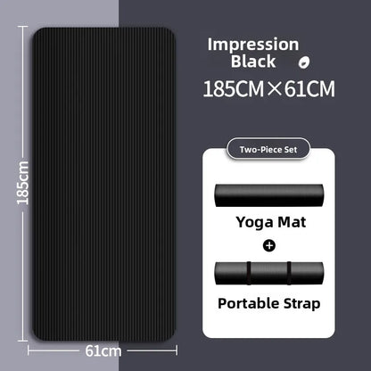 Men's Yoga Mat 20mm Thiened Lengthened And Widened Non-Slip Fitn Exercise Equipment Pure Color Nbr Material Yoga Pad