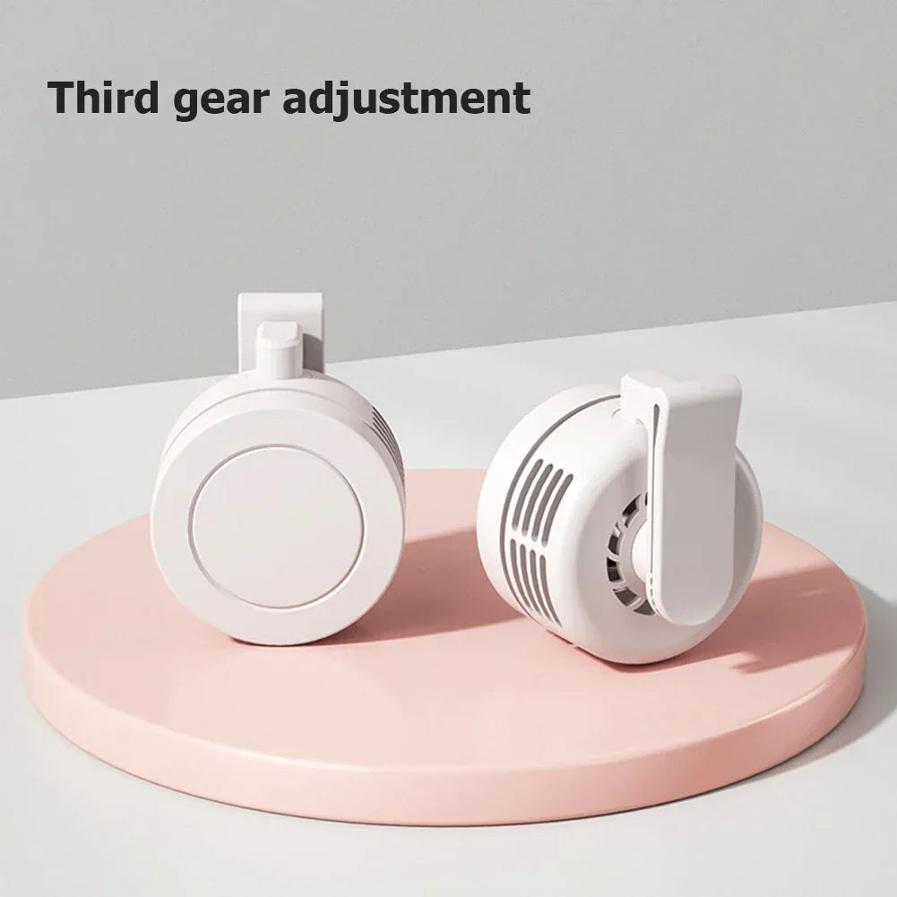 Electric Air Cooling Fan 3 Speeds Bladeless Hanging Fan USB Charging Mini Air Conditioning Fan 900mAh for Outdoor Home Working