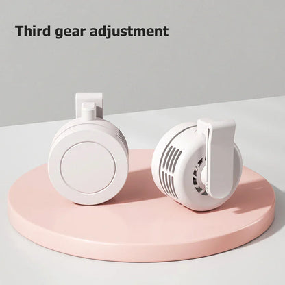 Electric Air Cooling Fan 3 Speeds Bladeless Hanging Fan USB Charging Mini Air Conditioning Fan 900mAh for Outdoor Home Working