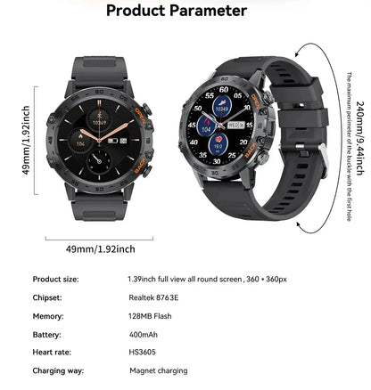 LIGE 2025 ECG+PPG Smart Watch Men 466*466 AMOLED Screen Heart Rate Blood Pressure Body Fat Monitor Bluetooth Call NFC Smartwatch