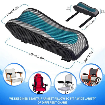 Office Chair Arm Pads with Cooling Gel,Memory Foam Armrest Pads for Gaming Chair Arm Rest Covers for Desk Chair Armrest Cushions