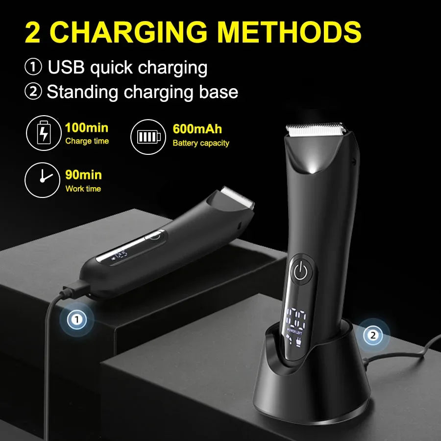 The Ballber Pro Electric Groin & Body Hair Trimmer for Men - Mens Body Groomer Kitfor Privates -Shaver for Hard to Reach Areas