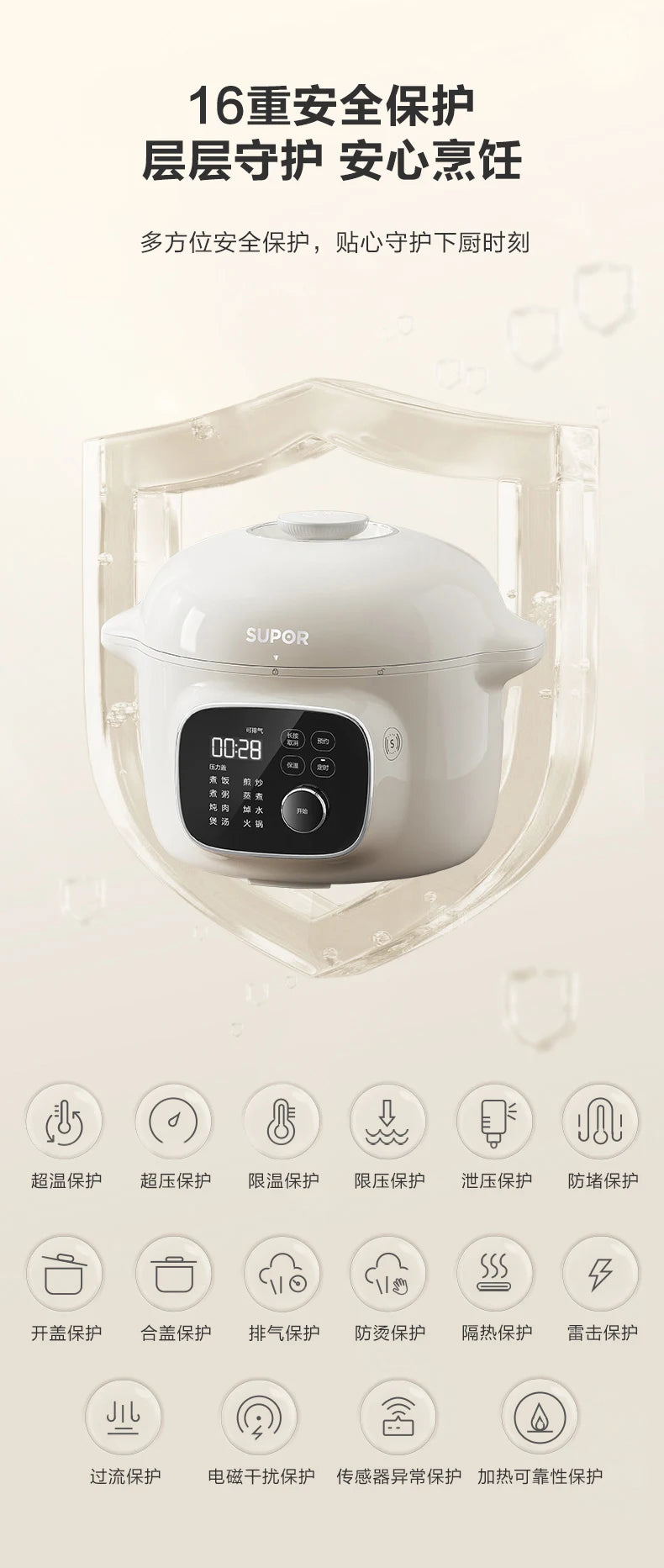 Electric Pressure Cooker 220V Home 4L Capacity Multifunctional Smart Rice Cooker Automatic multicooker 압력밥솥 طنجرة الضغط