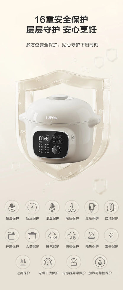 Electric Pressure Cooker 220V Home 4L Capacity Multifunctional Smart Rice Cooker Automatic multicooker 압력밥솥 طنجرة الضغط