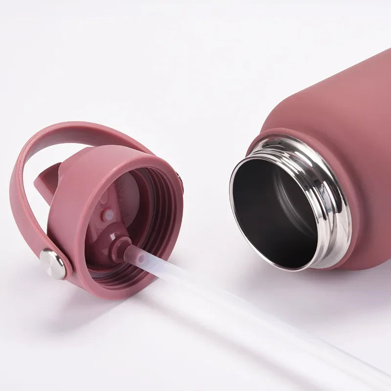 PuraCool Personalised Water Bottle 650ml/22oz Insulated Thermos Customised Tumbler Flask with Straw