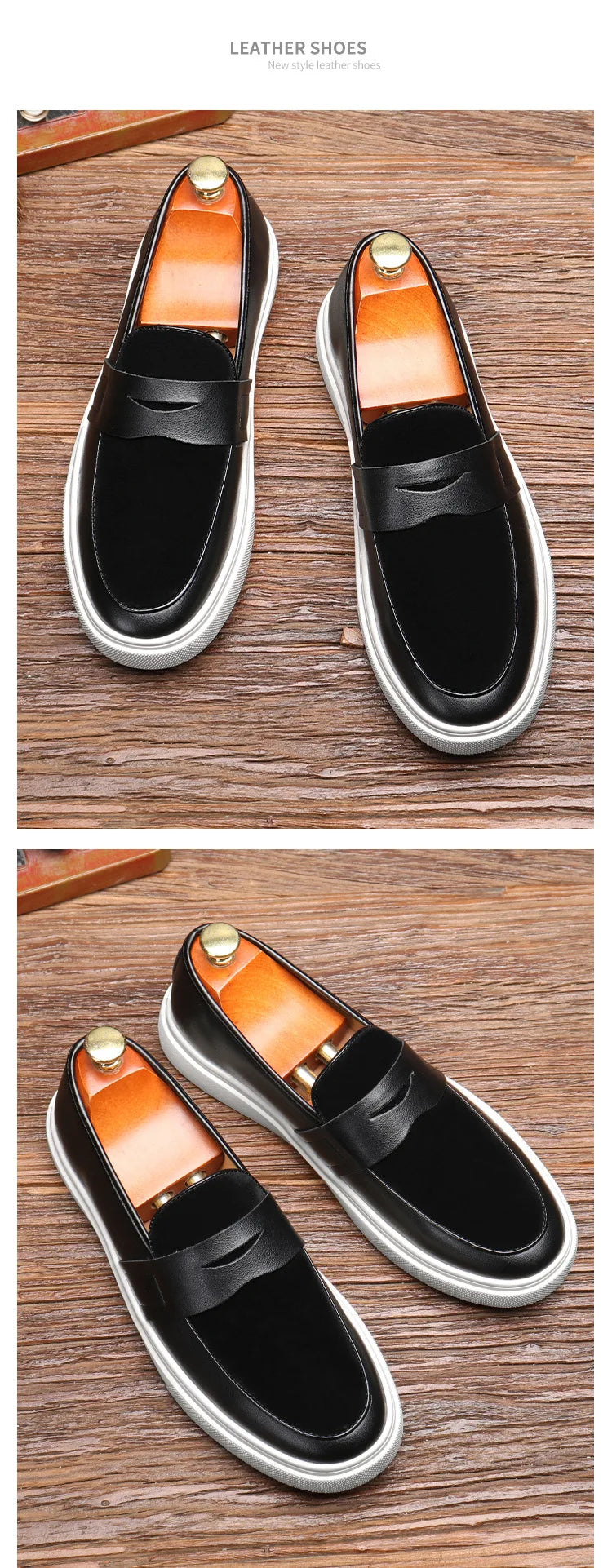 Newest 2025 Autumn Men Suede Leather Loafers Thick Sole Men Slip On Platform Black Party Shoes