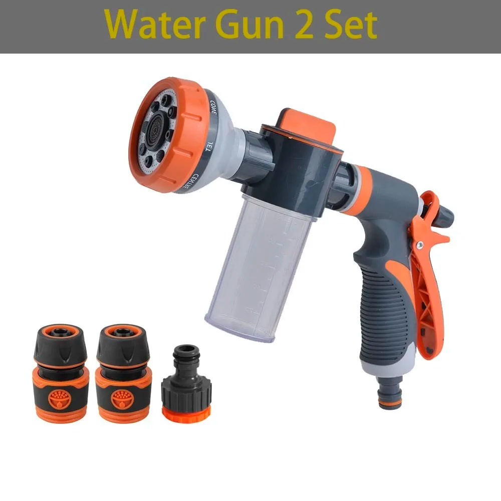 8 Function Foam Lance Water Gun High Pressure Nozzle Jet Garden Car Water Washer Sprayer With Foam Pot Cleaning Car Wash Tool