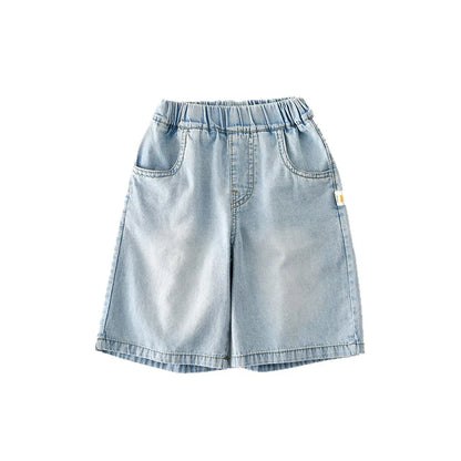 2026 Summer New Baby Thin Denim Shorts Children Casual Pants Boys Girls Loose Jeans Shorts Solid Kids Clothes