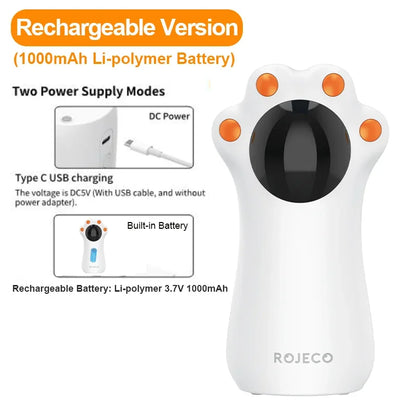 ROJECO Automatic Cat Laser Toy Interactive Intelligent Toys LED Motion Activate Pet Indoor Handheld Wireless Cat Toy Accessories