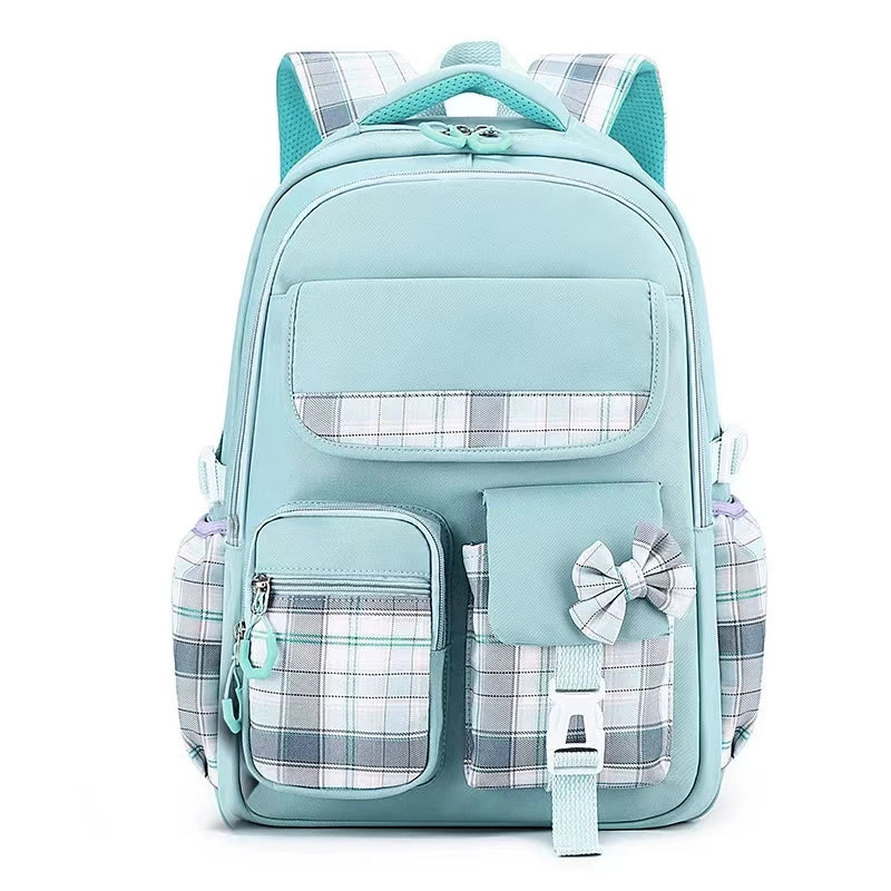 2025 New Student Backpack, Cartoon Cute Girl Backpack, Multi Pocket Lightweight Load Reduction Backpack