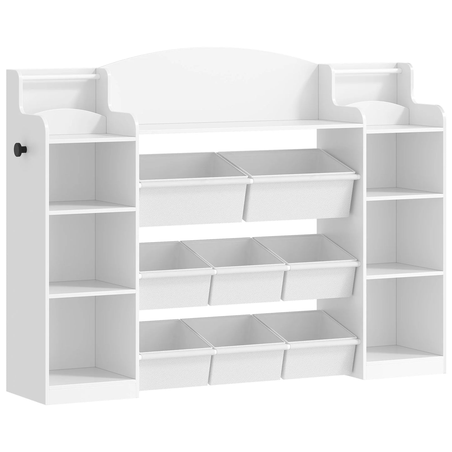 Children's Bookcase, Wooden Bookcase, Toy Shelf with 8 Fabric Drawers for Children's Room, Living Room, Study