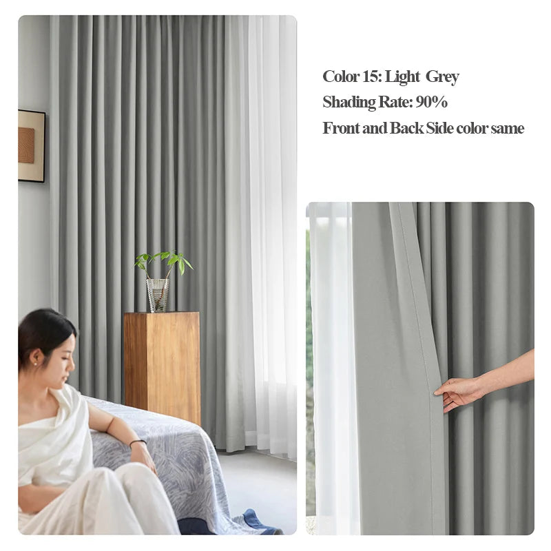 Custom size 300cm Height 80-95% shading Rate Blackout Curtain for Bedroom Window Living Room Drapes,Front and Back Color Same