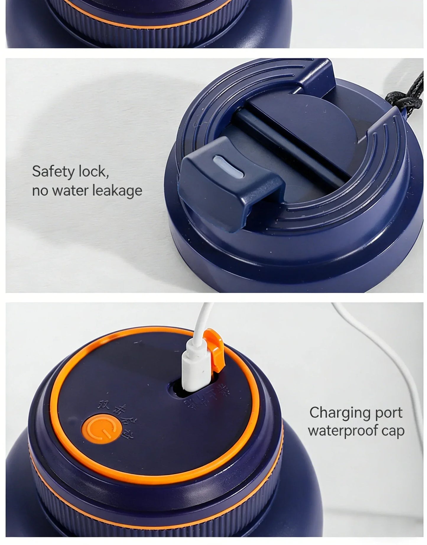 1300ML USB Rechargeable Portable Juicer, 46 Blades Fresh Fruit Mixer, Multifunctional Ice Crusher Smoothie Blender for Home