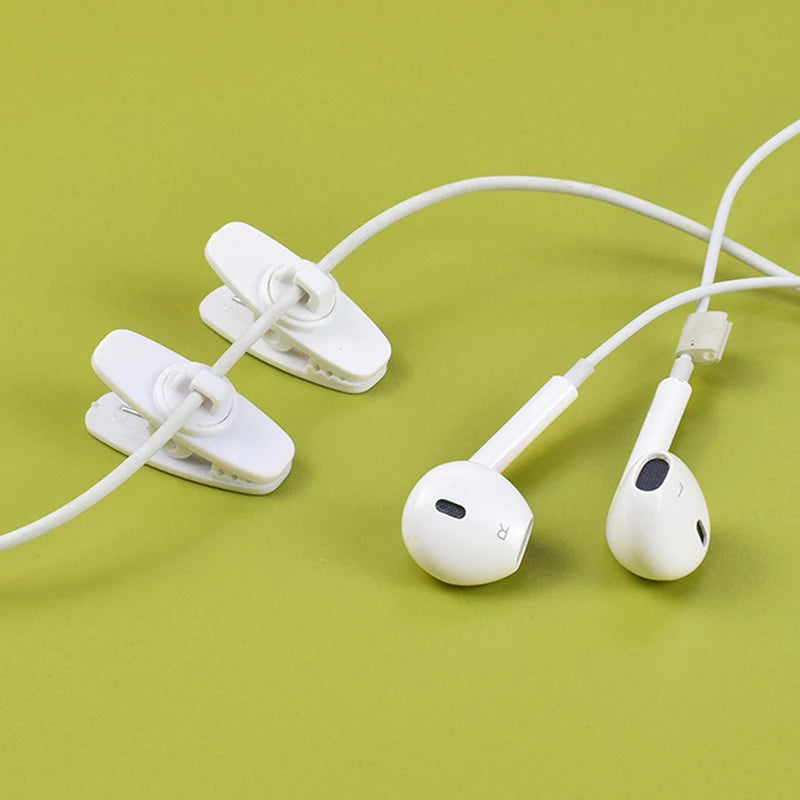 10PCS Earphone Cable Wire Clip Cord Collar Plastic Nip Clamp Organization Holder Headset Audio Line Protable