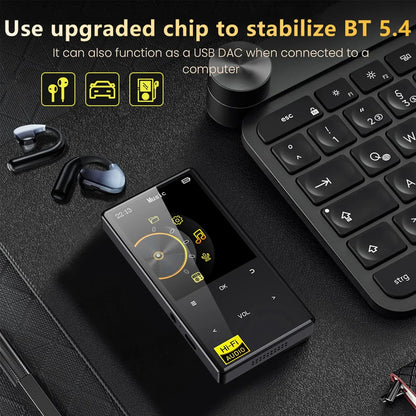 Hi-Fi MP3 Player with Bluetooth and WiFi Lossless DSD High Definition Portable Hi-Fi Digital Audio Music Player Voice Recorder