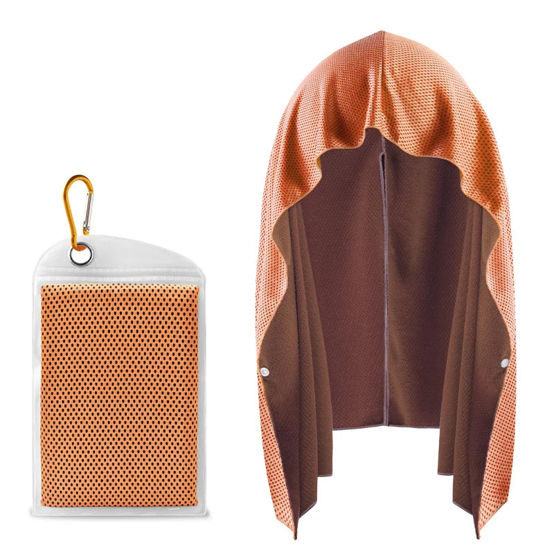 Cooling Hoodie Towel- Hood Towel, Evaporative Cool Technology, Cools Instantly When Wet, , Great for Sports, Fitness, Gym