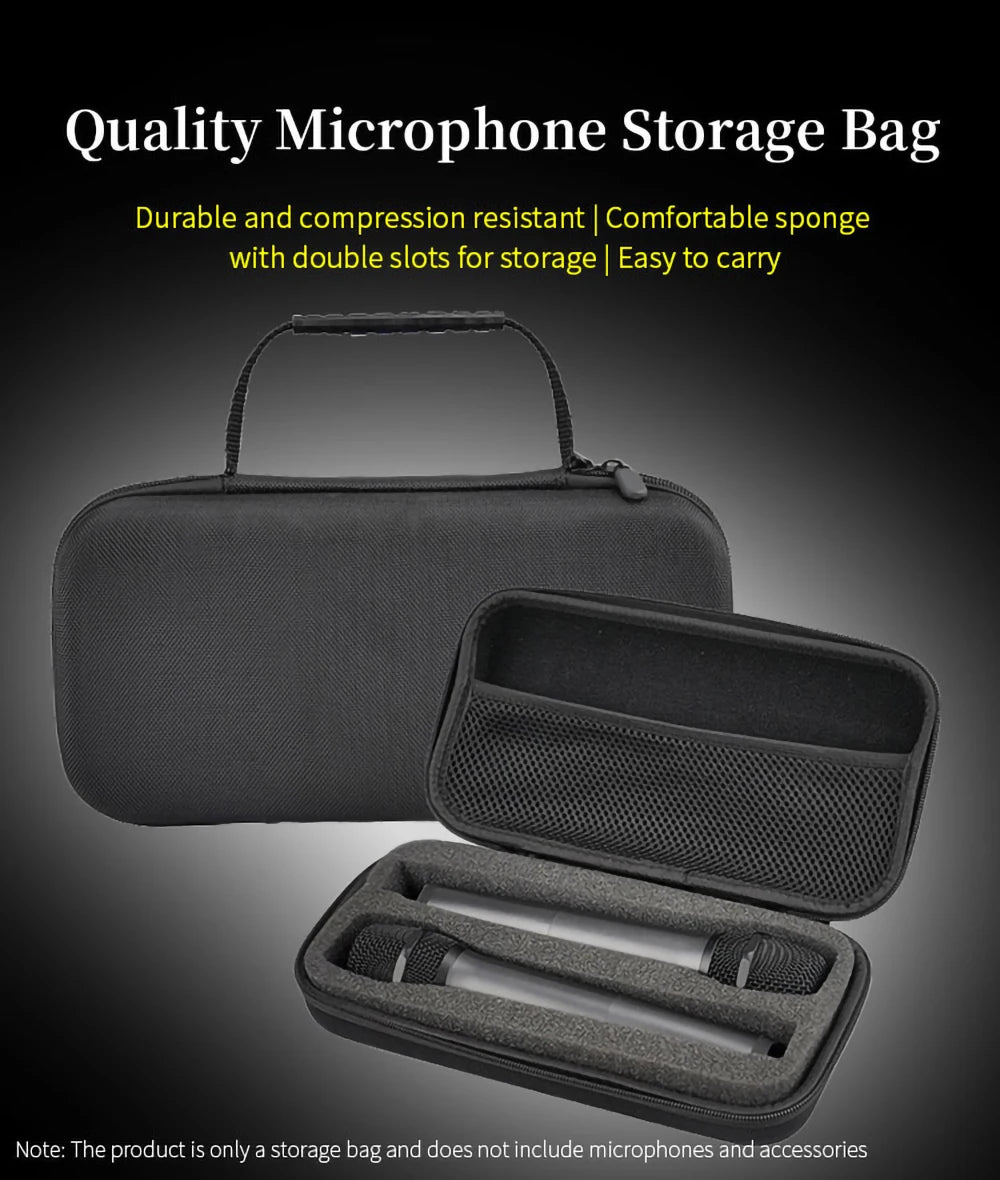 Hard EVA Microphone Storage Bag Transmitter Box Portable Bluetooth K Song Travel Carrying Case