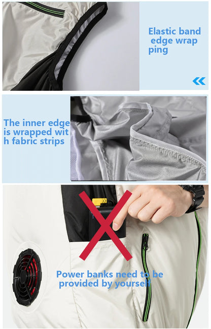 Summer cooling & heatstroke prevention fan vest, refrigerated outdoor waistcoat, fan work jacket, cooling vest, unisex style.
