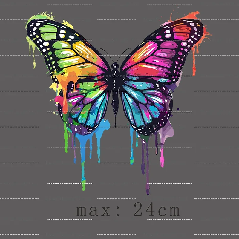 Color Fluid Painting Ironing Sticker Clothes DTF Fashion T-shirt Hoodie DIY Jacket Patch Hot Paste Paper