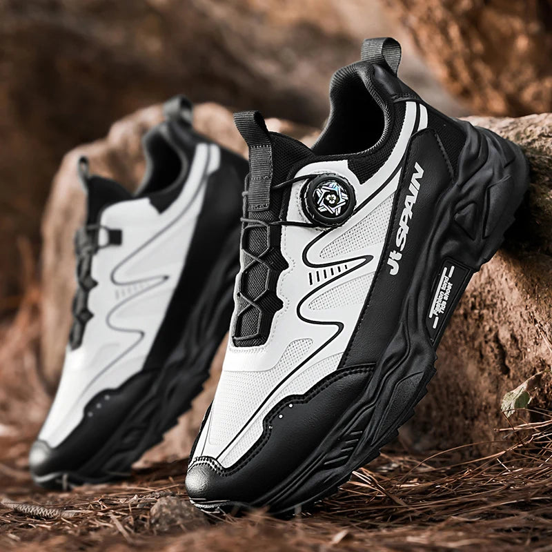 Men's casual sports shoes four season new rotating shoelaces comfort outdoor running walking shoes breathable soft-sole sneakers