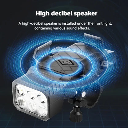 Bicycle Front Light with Horn & Phone Holder Cycling Bicycle Headlight Multifunctional Phone Holder Lamp Cycling Accessories