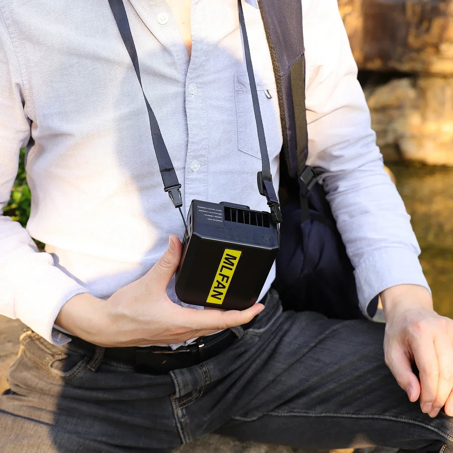 Waist Clip Fan Portable Mini Hanging Neck Fan USB Rechargeable Fan Small Outdoor Camping Waist Fan with 10000mAh Power Bank