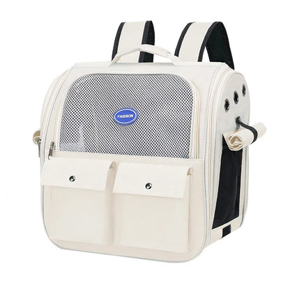 Pet Backpack Outdoor Large Cat Backpack Cat Transporter Breathable Foldable Carrying Bag Backpack Cat And Small Dog Supplies