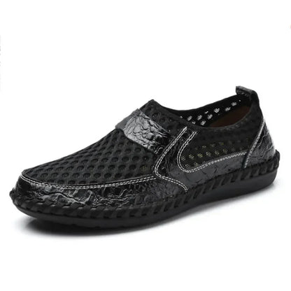 2025 Summer Shoes Men Loafers Mesh Breathable Flat Non-slip Mens Casual Shoes Brand Footwear Plus Size 45 Black Green Blue D328