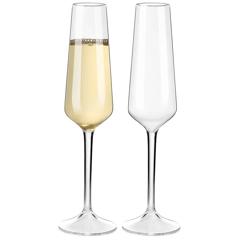 MICHLEY Unbreakable Champagne Flutes Glasses Set Plastic Tritan Sparkling Wine Glass For Wedding Party Picnic Barware 2/4 pcs