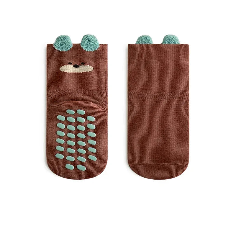 Children's Socks For Girls Boys Cotton Fashion Autumn Winter Kids Boy Girl Sock Cute Soft Baby Toddler Home Sock Anti Slip 3-5Y