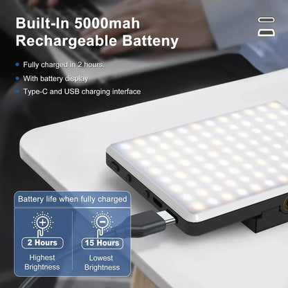 Mobile Phone Fill Light 3 Modes Adjustable Type-C USB Dual Port Charging Fill Lamp For Live Streaming Selfie Video Conferencing