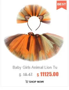 Brown Bear Tutu Skirt Outfit for Baby Girls Christmas Halloween Costumes Children Animal Skirts Girl Birthday Dance Tutus 0-14Y