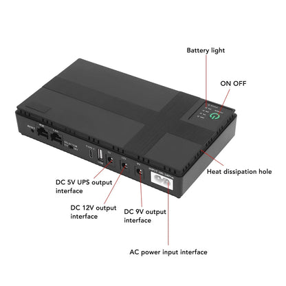 UPS Battery Backup 20000mah Uninterruptible Power Supply Backup Battery Power Supply for Camera Router MP3 MP4 Players