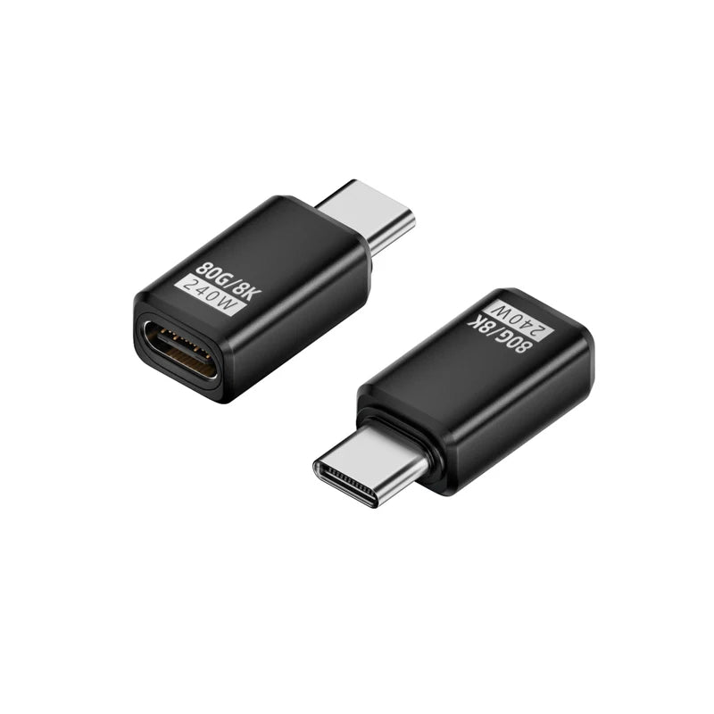 PD240W 80Gbps USB C Adapter Type C Female to Male Adapter Extender 8K@60Hz Fast Charging Converter for iPhone Xiaomi Macbook