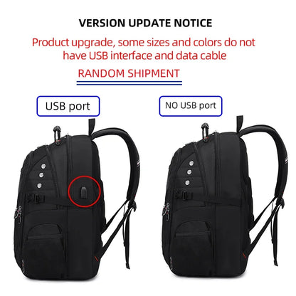 Waterproof 15.6/17.3 Inch Laptop Backpack Men USB Charging Swiss Backpack Travel Women Rucksack Male Vintage School Bag Mochila