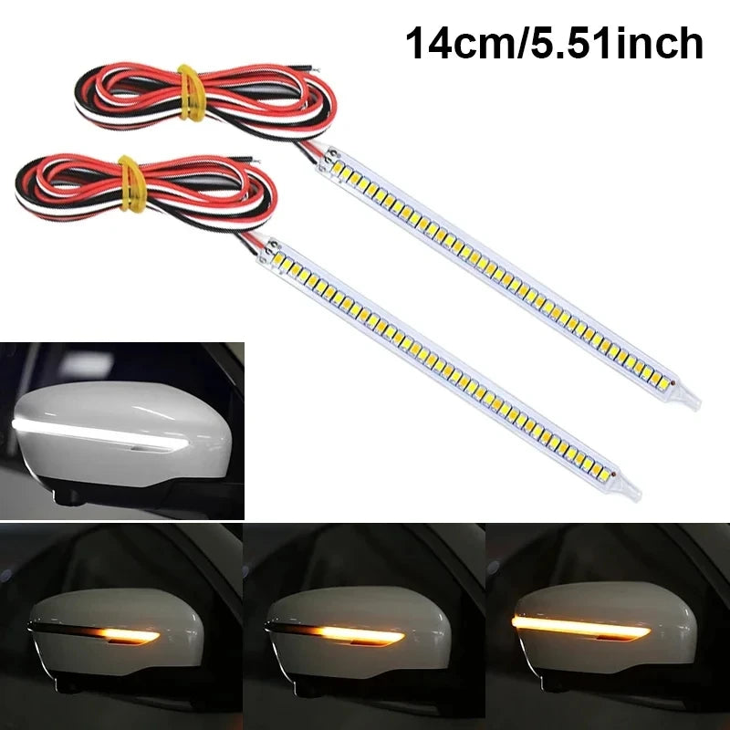 Car Rearview Mirror Indicator Lamp DRL Streamer Strip Flowing Turn Signal Lamp LED Car Light Source Turn Signals For Cars