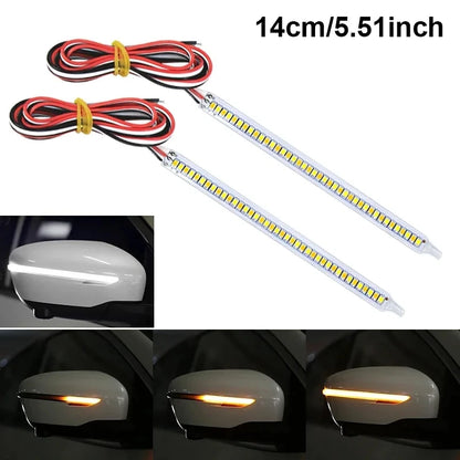 Car Rearview Mirror Indicator Lamp DRL Streamer Strip Flowing Turn Signal Lamp LED Car Light Source Turn Signals For Cars