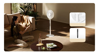 MIJIA DC Inverter Floor Fan Pro,Ultra-Thin Retractable,With Storage Box,Smart Standing Electric Fan,100 Air Flow Settings