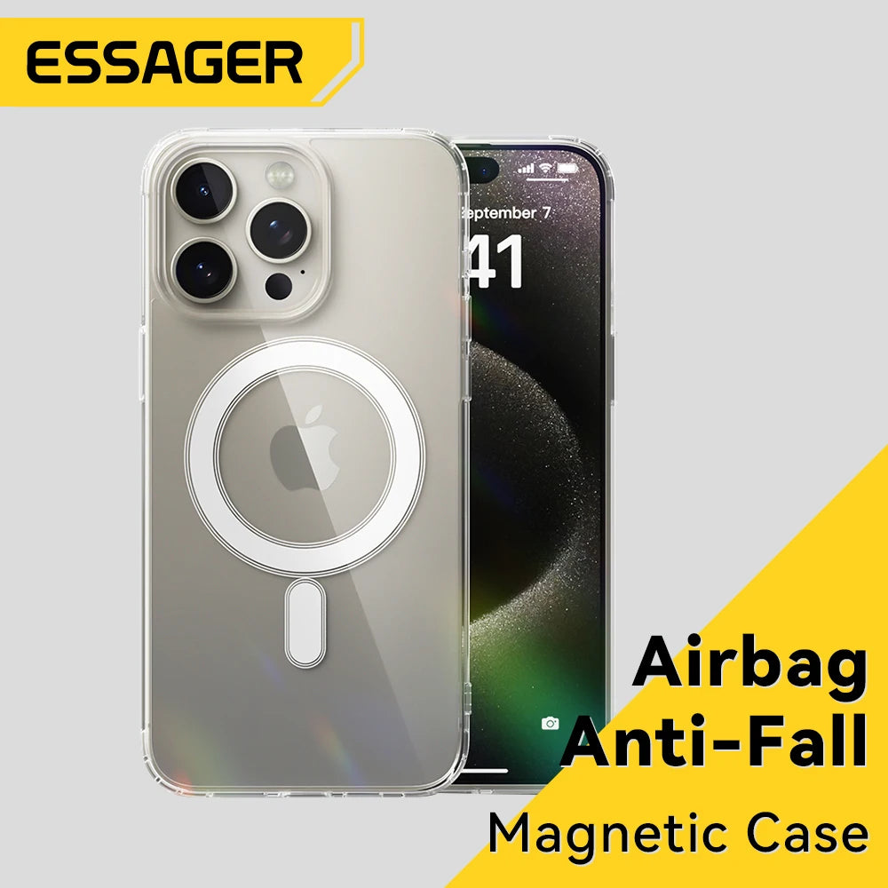 Essager Magnetic Case for iPhone 15 14 13 12 Pro Max Case Shockproof Cover for iPhone 14 Pro Max 15 Plus 15pro Macsafe TPU Cases