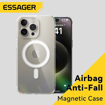 Essager Magnetic Case for iPhone 15 14 13 12 Pro Max Case Shockproof Cover for iPhone 14 Pro Max 15 Plus 15pro Macsafe TPU Cases