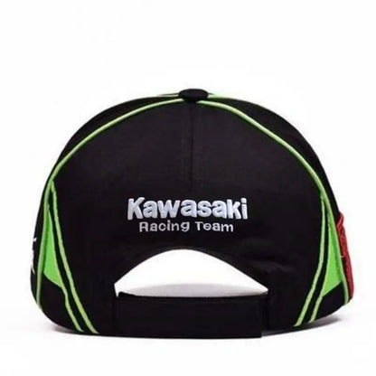 Kawasaki Racing Hat Kawasaki Motorcycle Baseball cap Summer Adjustable Sunscreen Men's Women's Outdoor Sports Hip hop Headwear