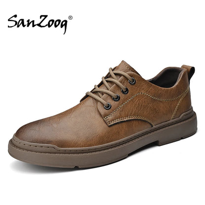 Spring Autumn Casual Men Retro Leather Shoes 2023 Fashion British Style Anti-skid Chaussure Homme Cuir Luxury Brand Designer