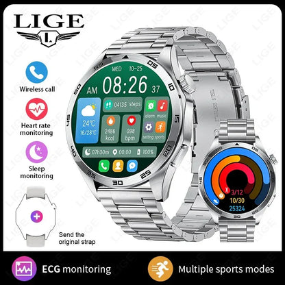 2025 New Blood Pressure Smart Watch Men ECG Monitoring Heart Rate Monitor Women Smartwatch BT Call Fitness Tracker Sport Watches