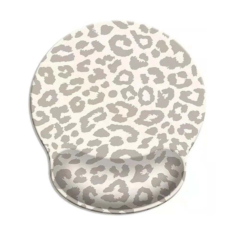 Gift Leopard Mouse Pad Ergonomic Gel Wrist Support Grey Non-Slip Base Wrist Rest Pad Typing and Pain Relief