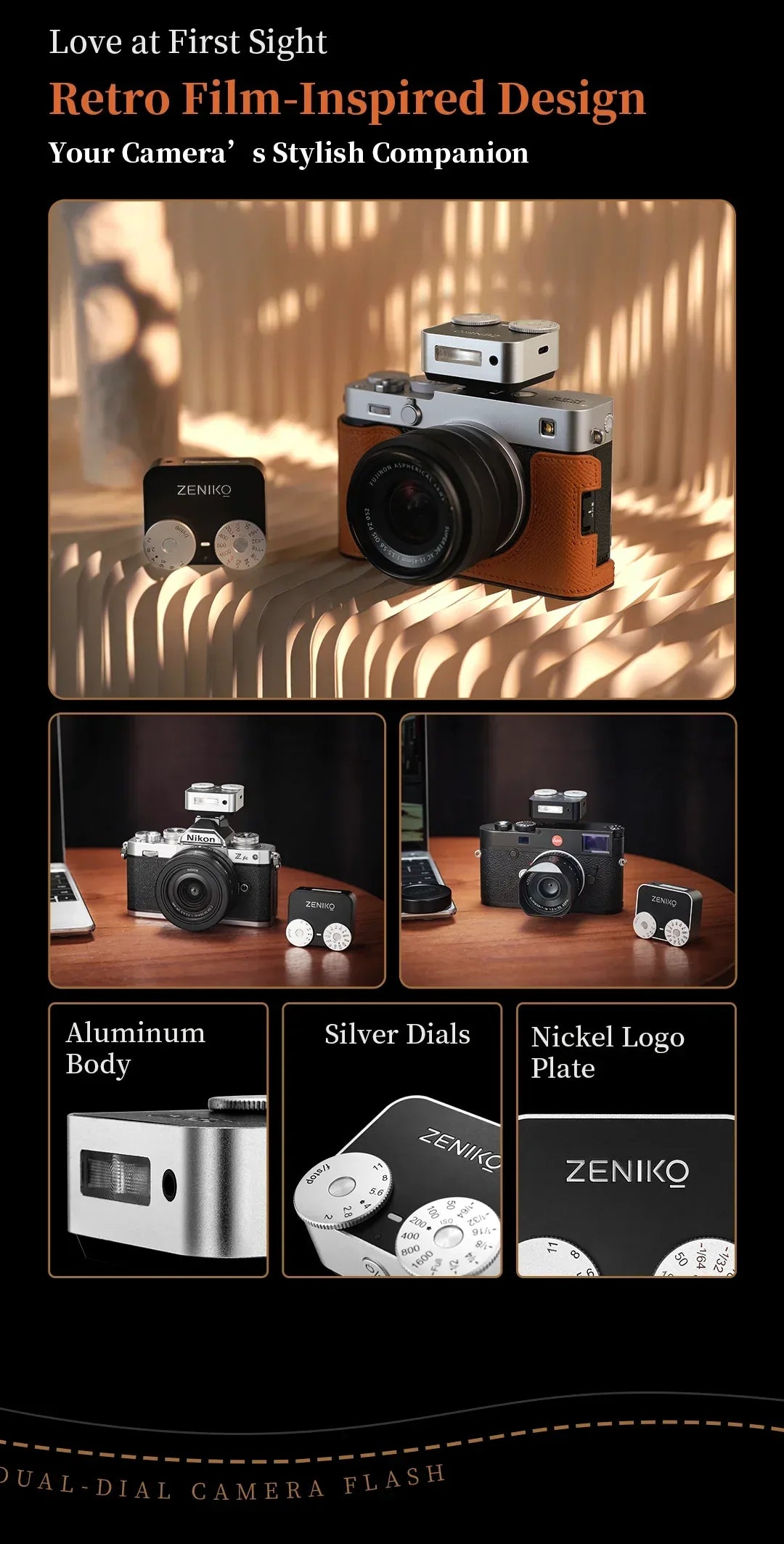 ZENIKO ZA12 Dual-Dial Flash Camera Photography Wireless Transmission for Canon Nikon Sony Fuji Olympus Speedlight Flash vs ZF08